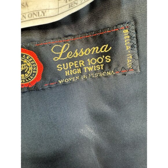 Vito Rufolo Mens Wool Suit Jacket 40R Navy Made In Italy Super 100s High Twist - Picture 7 of 16